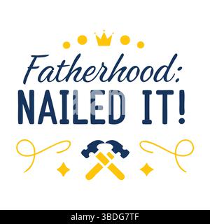 Carte imprimable et significative de fête des pères et paquet d'art mural avec des messages d'amour, d'appréciation et de gratitude de la part des enfants, du fils, du daugh Illustration de Vecteur