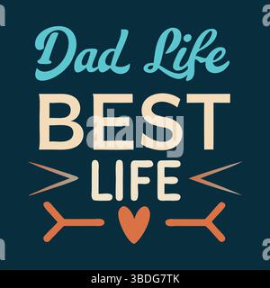 Carte imprimable et significative de fête des pères et paquet d'art mural avec des messages d'amour, d'appréciation et de gratitude de la part des enfants, du fils, du daugh Illustration de Vecteur