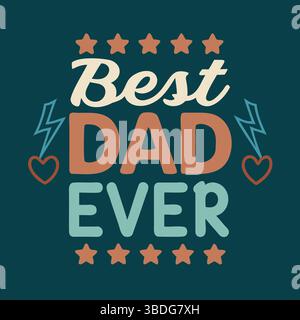 Carte imprimable et significative de fête des pères et paquet d'art mural avec des messages d'amour, d'appréciation et de gratitude de la part des enfants, du fils, du daugh Illustration de Vecteur