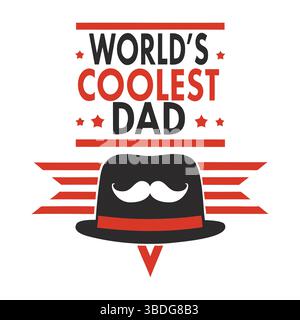 Carte imprimable et significative de fête des pères et paquet d'art mural avec des messages d'amour, d'appréciation et de gratitude de la part des enfants, du fils, du daugh Illustration de Vecteur