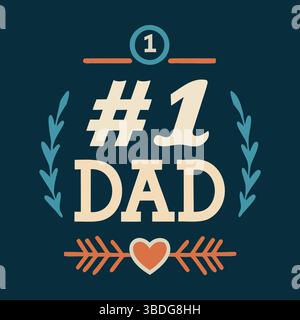 Carte imprimable et significative de fête des pères et paquet d'art mural avec des messages d'amour, d'appréciation et de gratitude de la part des enfants, du fils, du daugh Illustration de Vecteur