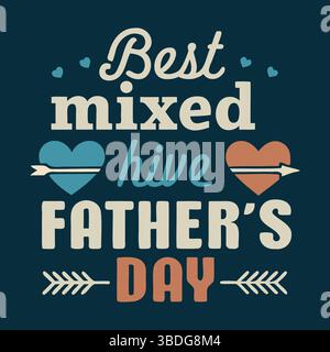 Carte imprimable et significative de fête des pères et paquet d'art mural avec des messages d'amour, d'appréciation et de gratitude de la part des enfants, du fils, du daugh Illustration de Vecteur