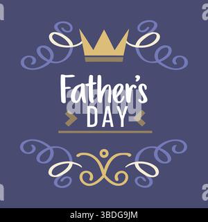 Carte imprimable et significative de fête des pères et paquet d'art mural avec des messages d'amour, d'appréciation et de gratitude de la part des enfants, du fils, du daugh Illustration de Vecteur