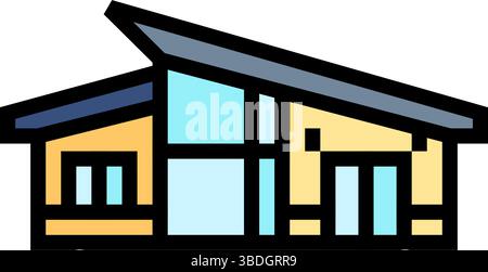 cabine en bois minimaliste moderne illustration vectorielle d'icône de couleur en bois Illustration de Vecteur