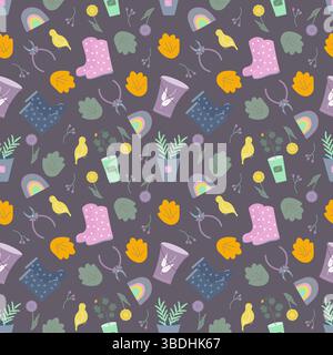 motif de jardin multicolore Illustration de Vecteur