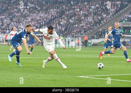 But Deniz UNDAV (VFB Stuttgart) pour le faire 0-3, action, tir au but. Football/82e finale de la DFB Cup 2025/Arminia Bielefeld - VfB Stuttgart le 24 mai 2025 au stade olympique de Berlin. ##les règlements DFL/DFB interdisent toute utilisation de photographies comme séquences d'images et/ou quasi-vidéo## ? Banque D'Images