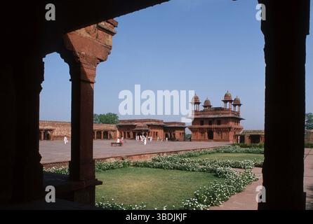 Palais, Fatehpur Sikri, Inde, complexe du palais, ville moghole de Fatehpur Sikri, Inde, Asie Banque D'Images