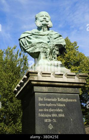 Buste de Kaiser Wilhelm, Rellinghausen, Essen, Rhénanie-du-Nord-Westphalie, Allemagne, Europe Banque D'Images