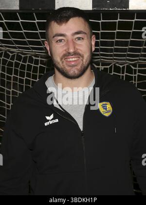 Joueur allemand de handball Jannik Kohlbacher (RNL) Handball Bundesliga saison 2023-2024 SC Magdeburg, Rhein Neckar Loewen à Magdeburg sur 16/12/2023, Germ Banque D'Images