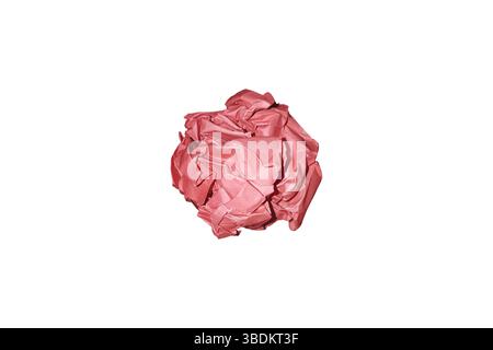 Boule de papier froissée rouge, boule de papier froissée rouge abstraite sur fond blanc Illustration de Vecteur