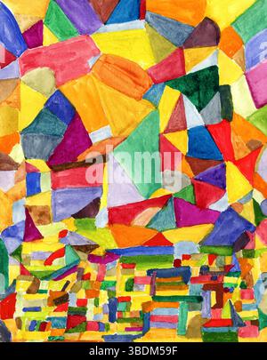 Aquarelle abstraite colorée motif aléatoire dessin de détail de fond Banque D'Images