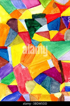 Aquarelle abstraite colorée motif aléatoire dessin de détail de fond Banque D'Images