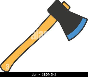 Silhouette d'une hache – symbole minimaliste de force et d'utilité Illustration de Vecteur
