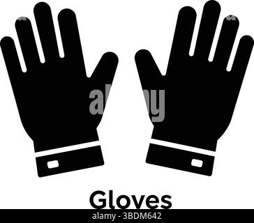 Silhouette de gants avec conception de boucle – concept de vêtements à main minimaliste Illustration de Vecteur