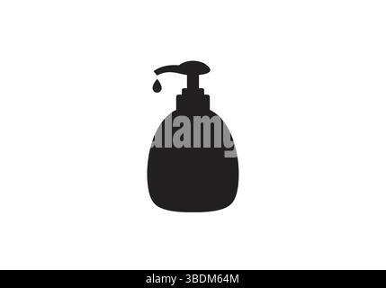 Silhouette de distributeur de savon liquide sur fond blanc Illustration de Vecteur