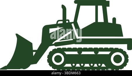 Silhouette de bulldozer – illustration de machines industrielles lourdes Illustration de Vecteur