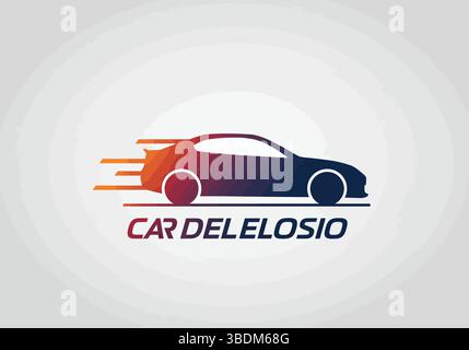 Design élégant du logo automobile – concept de marque de voiture Delelosio Illustration de Vecteur