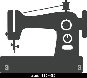 Silhouette d'une machine à coudre Vintage Illustration de Vecteur