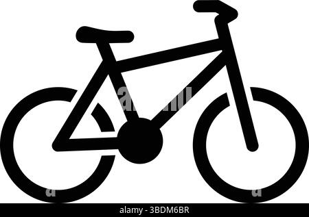 Icône de vélo noir et blanc – Design minimaliste Silhouette Illustration de Vecteur
