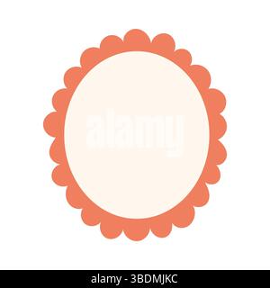 Cadre décoratif vierge avec un bord festonné en rose doux. Parfait pour les espaces réservés au texte, les étiquettes ou les éléments de design décoratif. Illustration de Vecteur