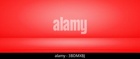 Fond de studio rouge. Toile de fond dégradée limbo et chaude. Mur 3D abstrait pour la présentation du produit. Maquette d'affichage minimaliste. Illustration vectorielle Illustration de Vecteur