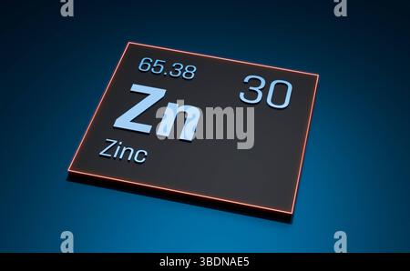 Au - or, métal, tableau périodique des éléments. Au - or, métal, tableau périodique des éléments. Système, matériel, chimique, numéro atomique, poids, science, éducation. Illustration 3D science026s08 périodique table element zinc Banque D'Images