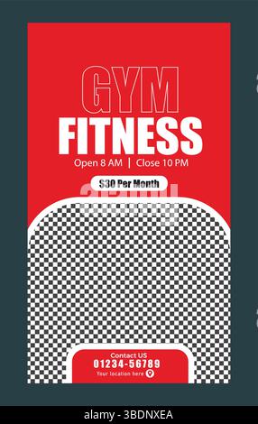 gym fitness instagram et facebook story Illustration de Vecteur