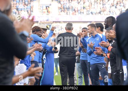 Genk, Belgique. 25 mai 2025. L'entraîneur du gardien de but de Genk, Guy Martens, photographié lors d'un match de football entre le KRC Genk et le RSC Anderlecht, dimanche 25 mai 2025 à Genk, le jour 10 (sur 10) des Play-offs des Champions de la première division 'Jupiler Pro League' du championnat belge 2024-2025. BELGA PHOTO JILL DELSAUX crédit : Belga News Agency/Alamy Live News Banque D'Images