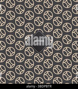 Fond géométrique de formes d'or, motif luxueux noir Illustration de Vecteur