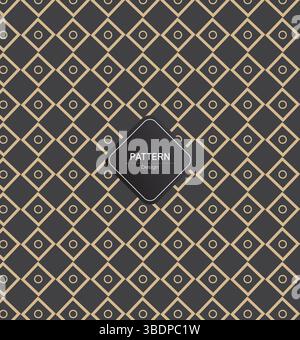 Fond géométrique de formes d'or, motif luxueux noir Illustration de Vecteur