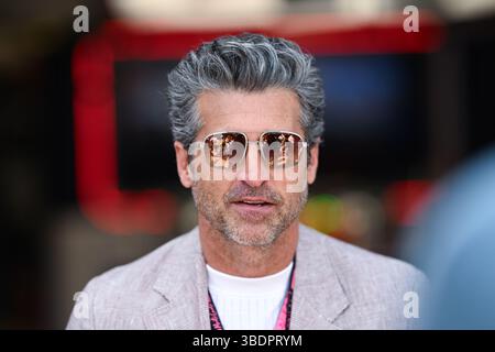 Montecarlo, Mezzolombardo, Monaco. 25 mai 2025. L'acteur américain Patrick Dempsey arrive dans le Paddock du Grand Prix FIA de formule 1 Monaco 2025 au circuit de Monaco à Montecarlo, Monaco. (Crédit image : © Daisy Facinelli/ZUMA Press Wire) USAGE ÉDITORIAL SEULEMENT ! Non destiné à UN USAGE commercial ! Banque D'Images