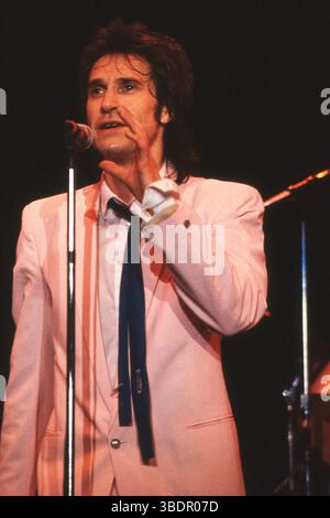 Ray Davies of the Kinks, Civic Center, Providence, Rhode Island, États-Unis, 29 mai 1983. Banque D'Images