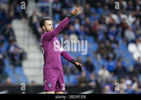 Genk, Belgique. 25 mai 2025. Le gardien de but d'Anderlecht, Colin Coosemans, photographié après un match de football entre le KRC Genk et le RSC Anderlecht, dimanche 25 mai 2025 à Genk, le jour 10 (sur 10) des Play-offs des Champions de la première division 'Jupiler Pro League' du championnat belge 2024-2025. BELGA PHOTO KRISTOF VAN ACCOM crédit : Belga News Agency/Alamy Live News Banque D'Images
