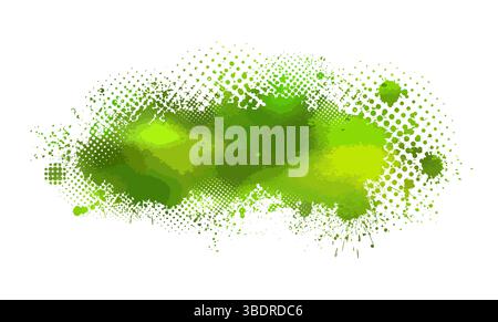 Texture de peinture éclaboussure . Jet d'encre vert. Placez l'illustration sur n'importe quel objet pour créer un effet grungy . dessiné à la main. Pas IA, Vector Illustration de Vecteur