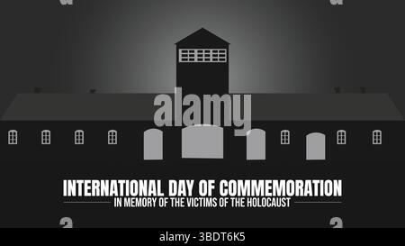 Journée internationale de commémoration à la mémoire des victimes de l'Holocauste Illustration de Vecteur