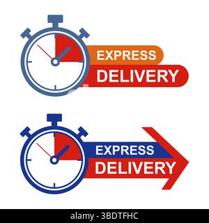 Icône de logo de vecteur de service de livraison rapide Illustration de Vecteur