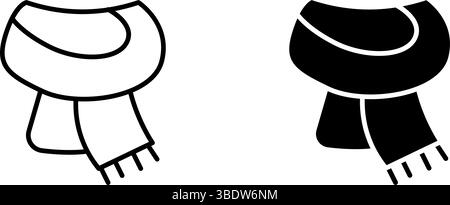 Icône d'écharpe. Convient à la mode ou aux motifs d'hiver. Illustration de Vecteur