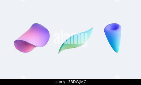 Formes abstraites élégantes avec de belles couleurs de gradient parfaitement adaptées au design moderne Illustration de Vecteur