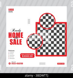 Publication sur les médias sociaux de la maison moderne Illustration de Vecteur