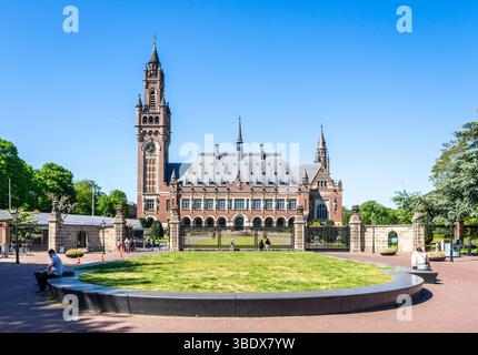 Le Palais de la paix, siège de la Cour internationale de Justice des Nations Unies, à la Haye, pays-Bas. Banque D'Images