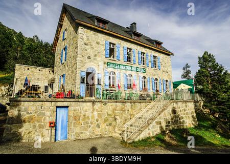 Refuge d'Orédon, Restaurant Lac Chalet, Parc naturel de Neouvielle, Pyrénées françaises, Bigorre, France. Banque D'Images