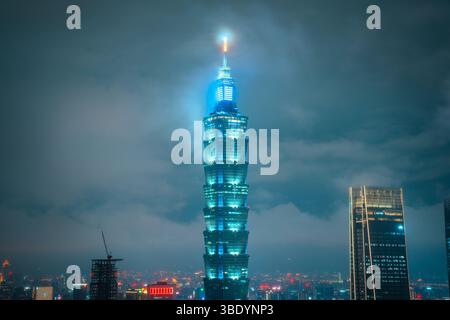 Meilleure vue de Taipei 101 – perspective diurne emblématique à Taipei, Taiwan Banque D'Images