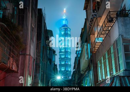 Meilleure vue de Taipei 101 – perspective diurne emblématique à Taipei, Taiwan Banque D'Images