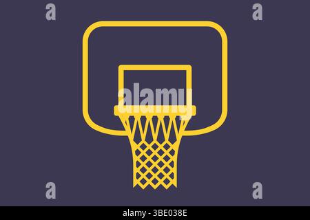 cerceau de basket-ball icône jaune pour illustration de sport de jeu de balle Illustration de Vecteur