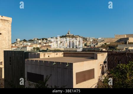 Détails du Fort Saint-Jean, fortification à Marseille, construite en 1660 par Louis XIV à l'entrée du Vieux-Port. Banque D'Images