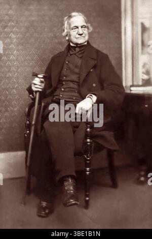 Adam Sedgwick (1785-1873), un fondateur de la géologie moderne qui a proposé les périodes géologiques du Dévonien et du Cambrien (explosion cambrienne). Bien que mentor du jeune Charles Darwin, Sedgwick s'oppose à la nature matérialiste de la théorie de l'évolution de Darwin par sélection naturelle. Banque D'Images