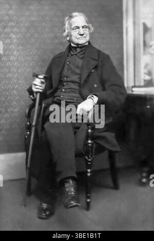 Adam Sedgwick (1785-1873), un fondateur de la géologie moderne qui a proposé les périodes géologiques du Dévonien et du Cambrien (explosion cambrienne). Bien que mentor du jeune Charles Darwin, Sedgwick s'oppose à la nature matérialiste de la théorie de l'évolution de Darwin par sélection naturelle. Banque D'Images