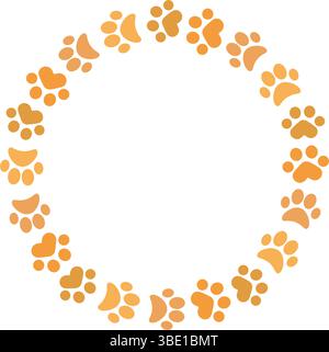 Cadre mignon avec pattes pour animaux, parfait pour les dessins ou les arrière-plans sur le thème animal. Illustration de Vecteur