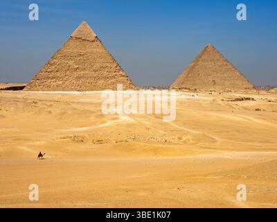 La Grande Pyramide de Gizeh et la pyramide de Khafre Banque D'Images