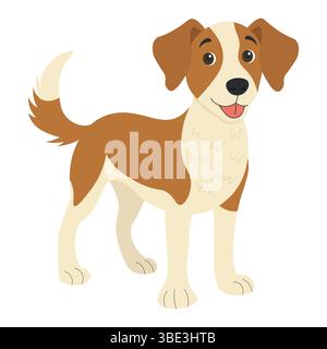 Chien dans le style plat. Illustration vectorielle d'un animal de compagnie Illustration de Vecteur